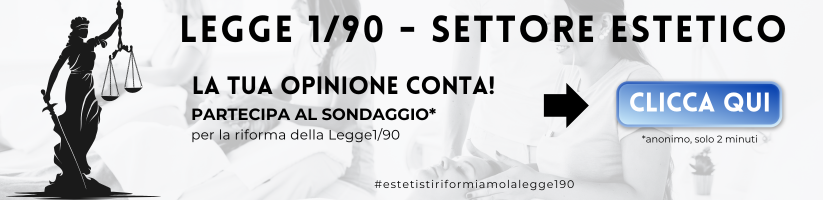 banner per la compilazione del sondaggio sulla legge 1/90