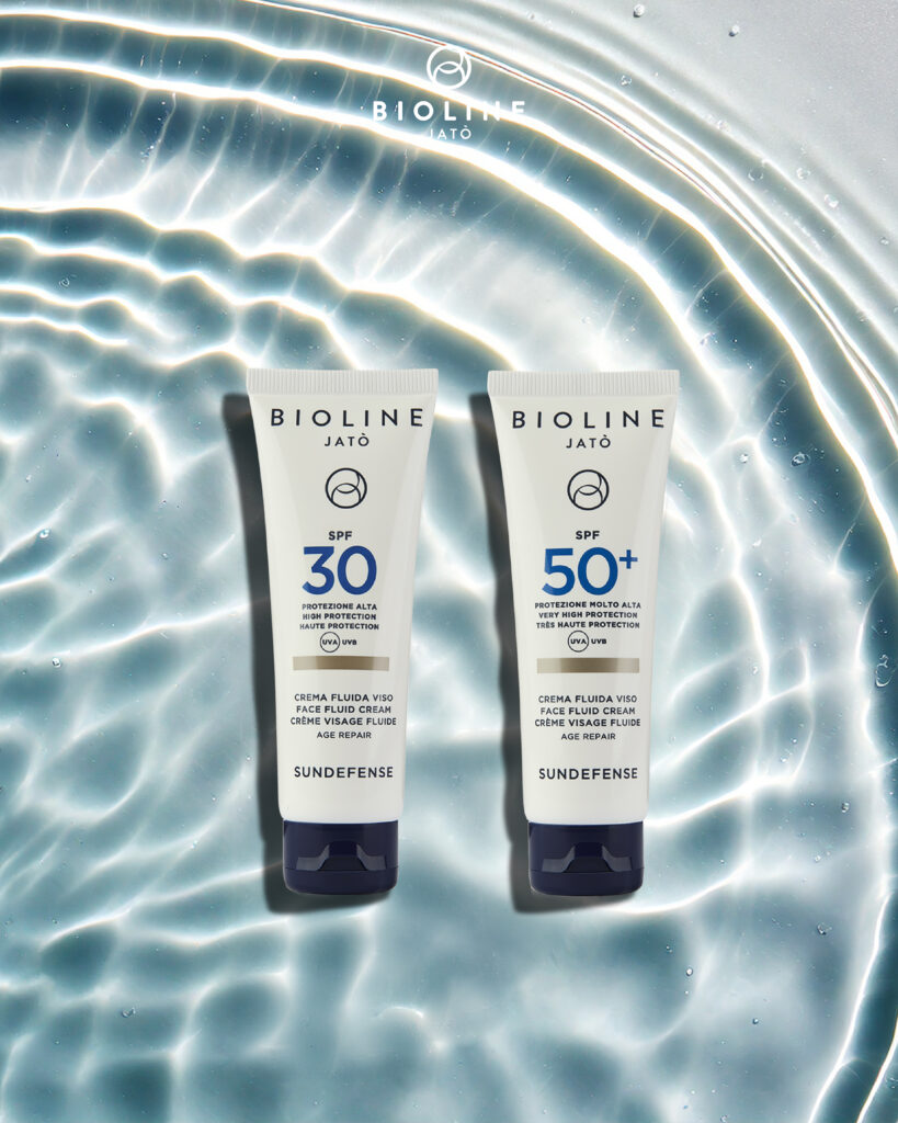 in foto la linea solare di Bioline: fa parte dell'articolo riguardante i solari 2025