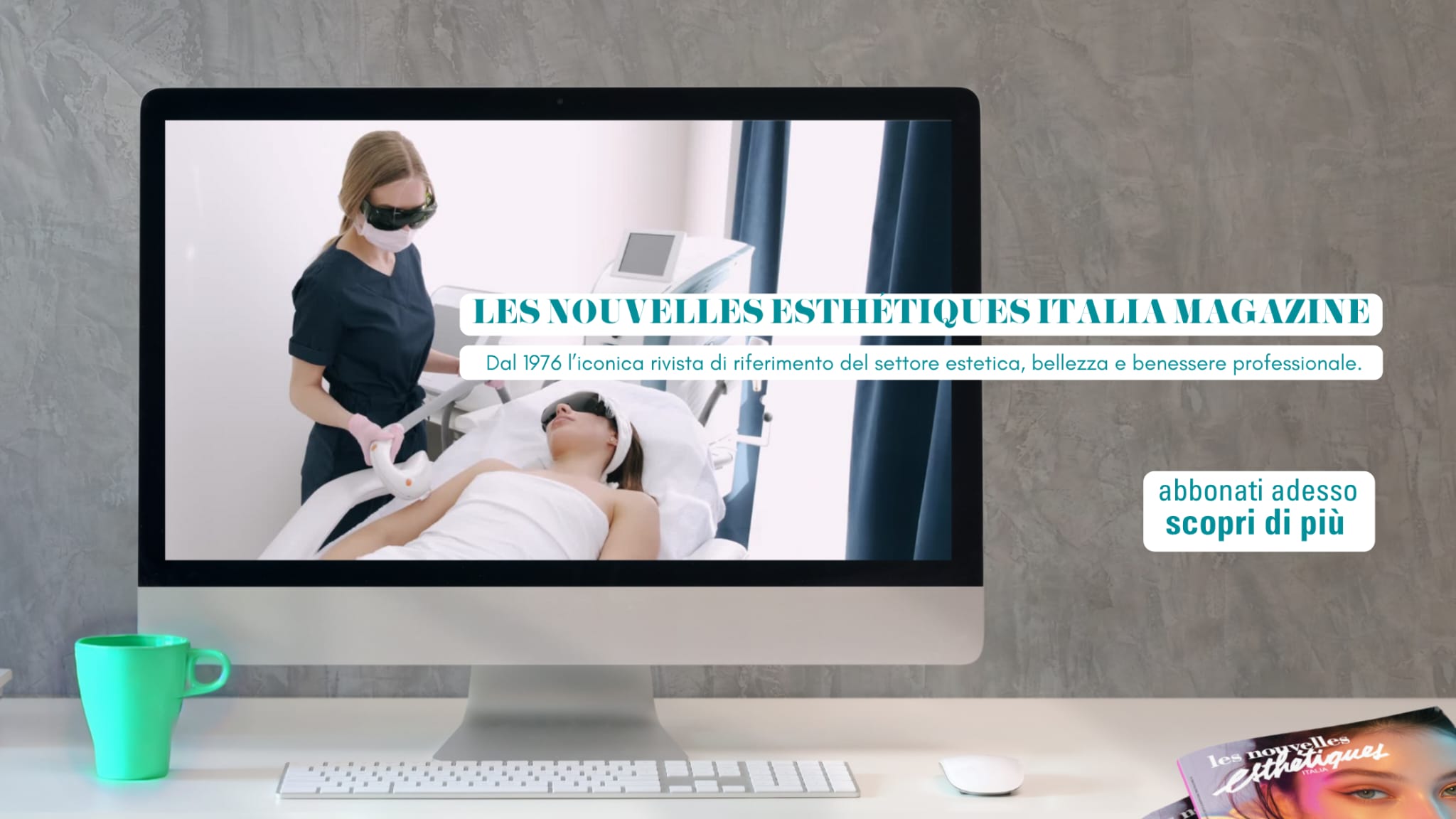 in foto, la grafica di abbonamento alla rivista beauty e wellness innovation beauty lab