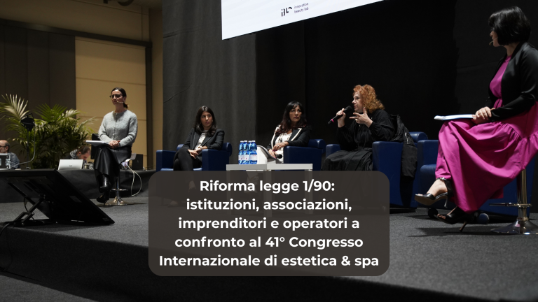 in foto, la tavola rotonda del 41° congresso di estetica e spa di lne italia